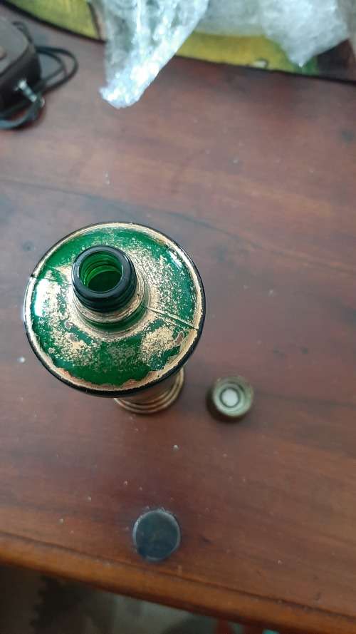 Green perfume bottle