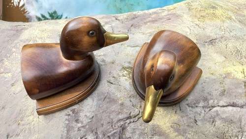 Duck book ends vintage