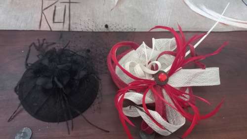 Ladies clip onn hats vintage