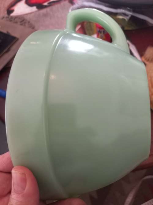 Vintage jade milk glass bowl