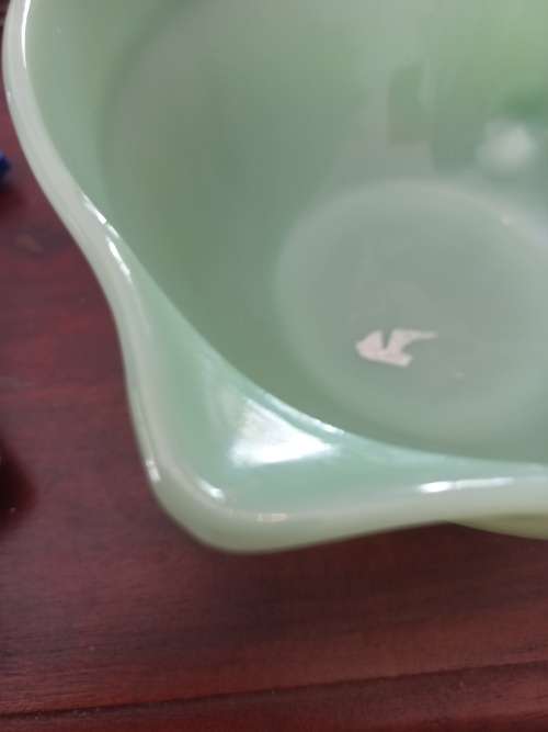 Vintage jade milk glass bowl