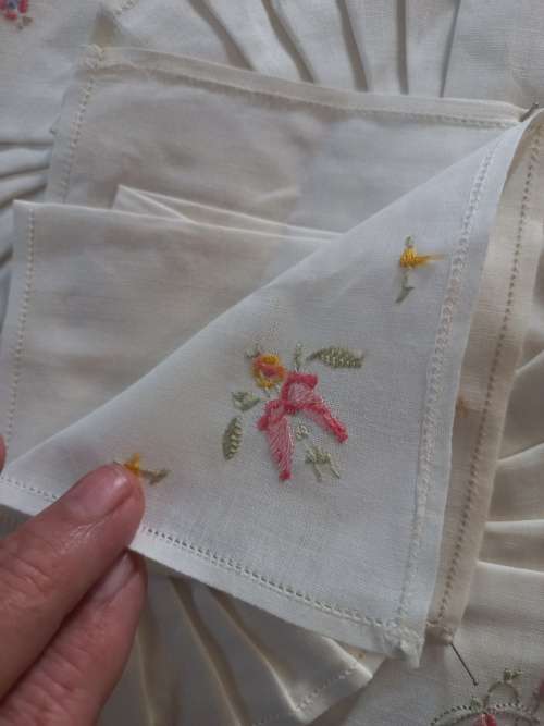 Ladies handkerchiefs 5 piece hand embroidery