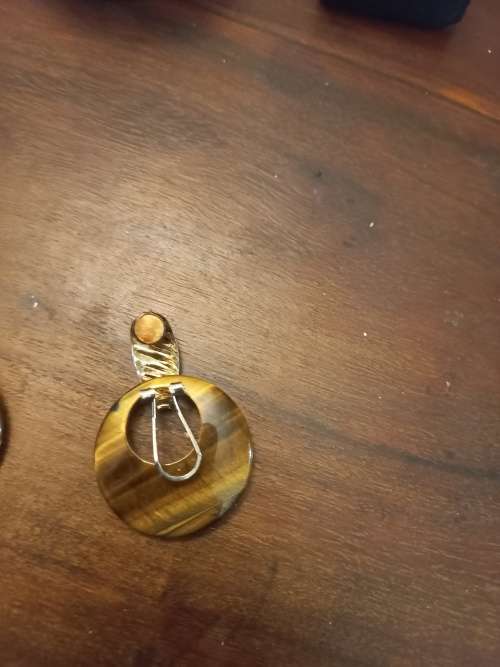 Clip on tiger eye earrings vintage