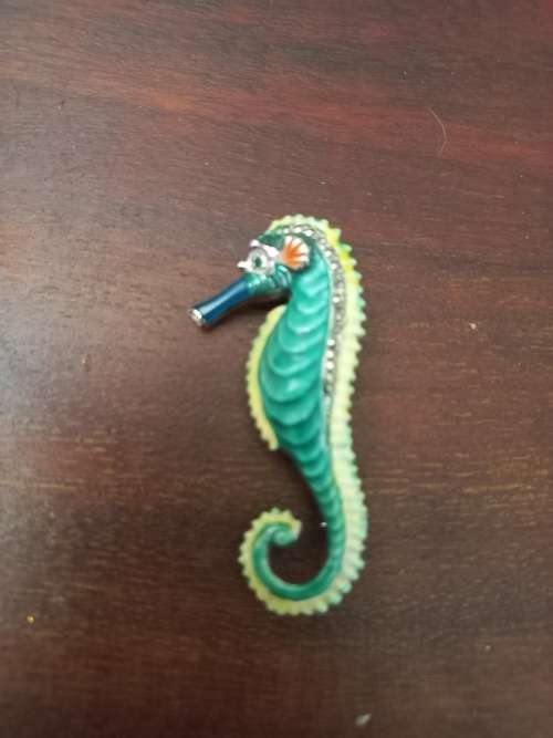Marcasite and enamel brooch seahorse, BJL Bohemian Jewellers Ltd.