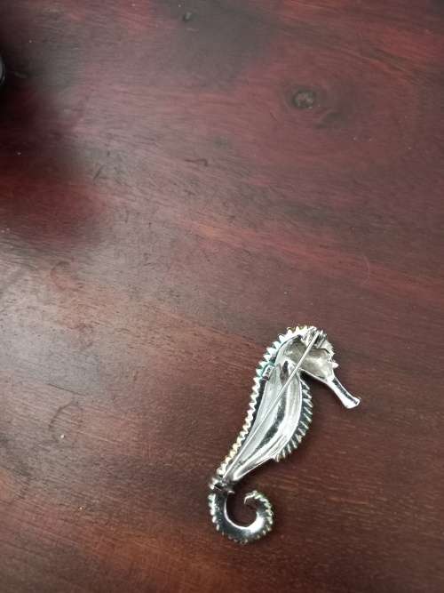 Marcasite and enamel brooch seahorse, BJL Bohemian Jewellers Ltd.
