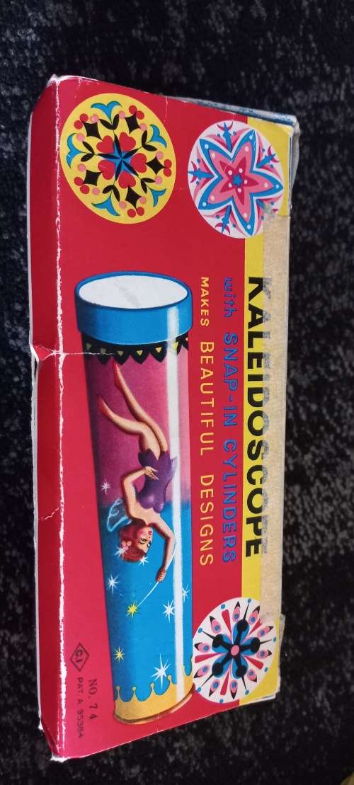 Kaleidoscope with snap on cylinders vintage in original box