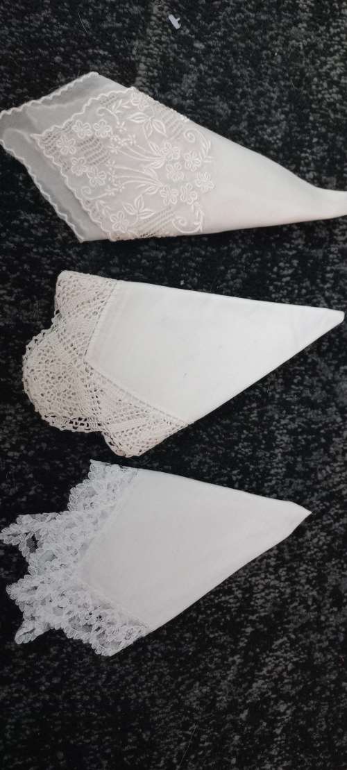 Vintage lace and embroidery handkerchiefs
