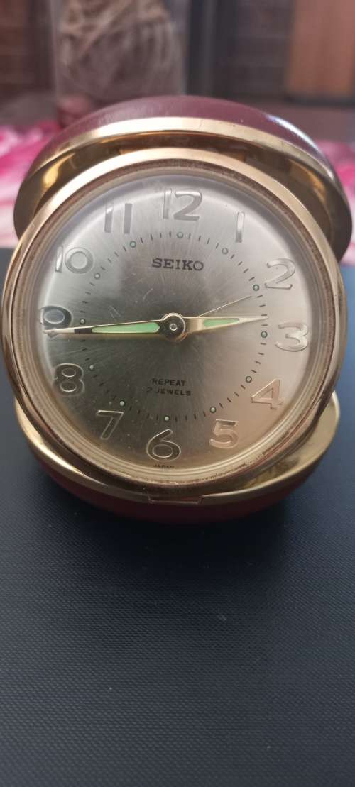 Seiko repeat 2 jewels travel clock vintage