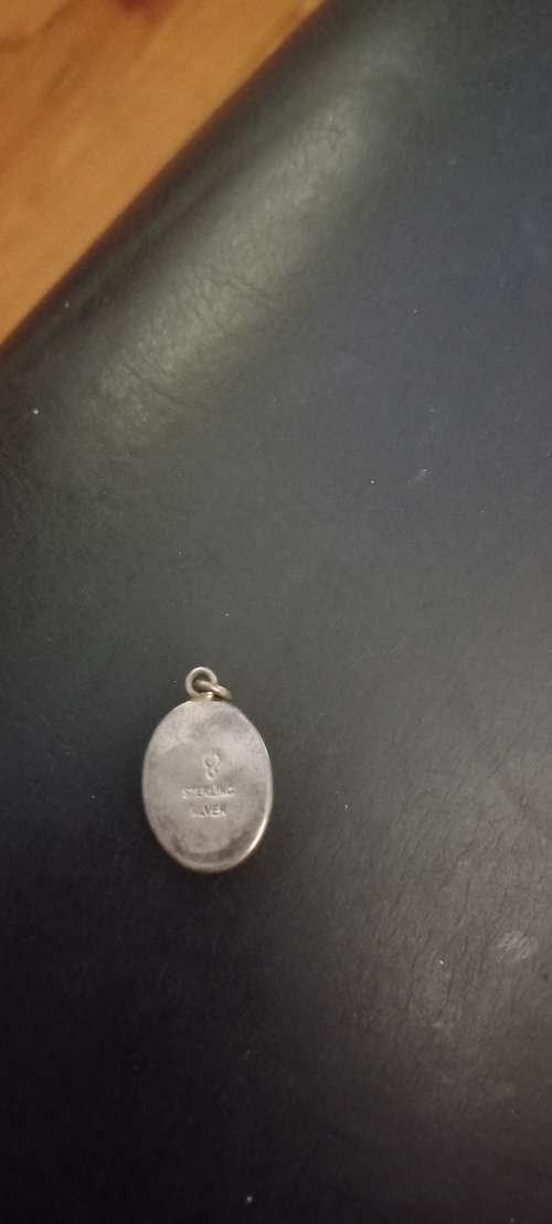 Amazonite in sterling silver pendant vintage