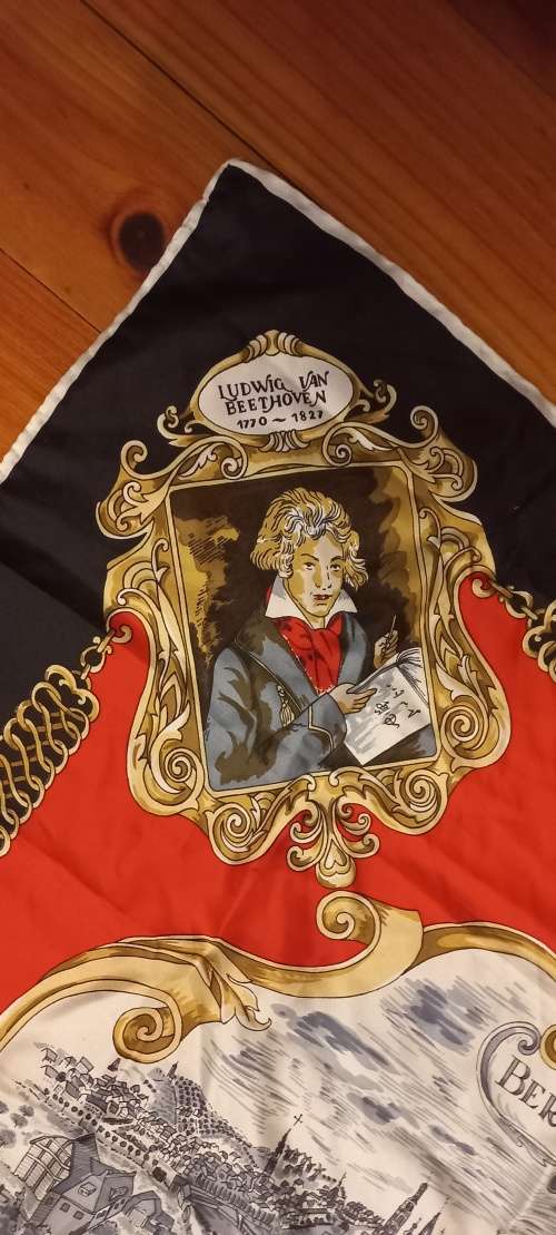 Vintage silk scarf beethoven