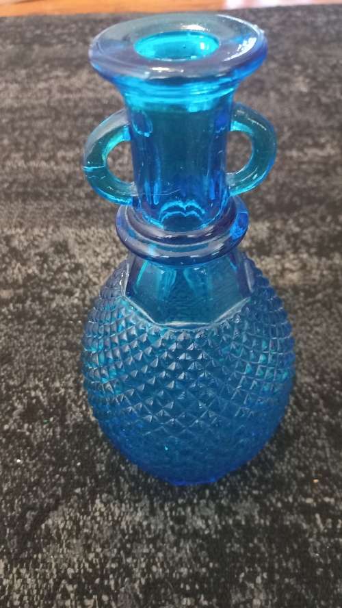 Vintage Blue Diamond Point  Decanter