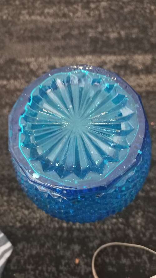 Vintage Blue Diamond Point  Decanter