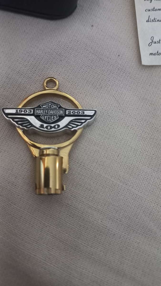 Harley Davidson 100th Anniversary Solid Brass And Sterling Silver Gold Key