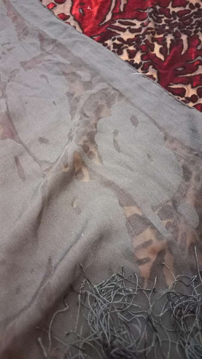 Vintage scarf red velvet and lace