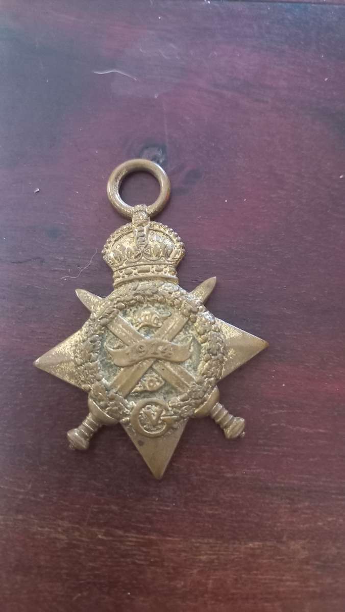 WW1 1914-1915 STAR W Mawkes 2/notts&derby