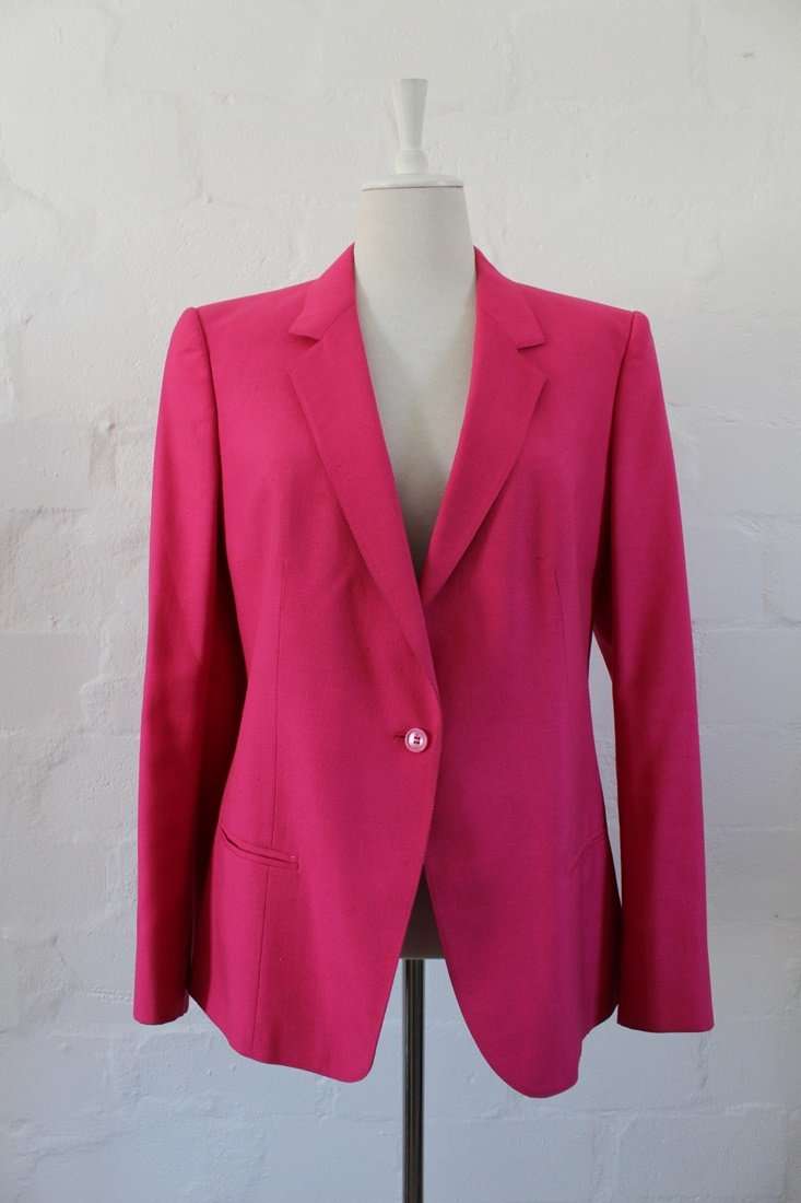 VINTAGE HOT PINK LADIES BLAZER JACKET - SIZE 14