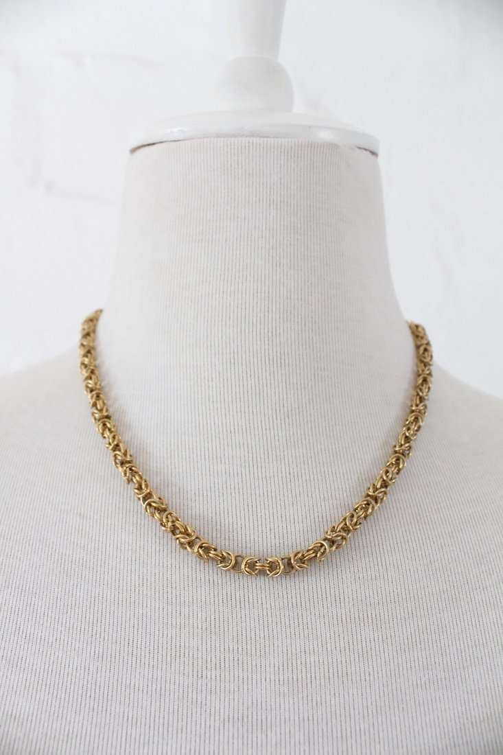 VINTAGE GOLD PLATED WOVEN CHAIN NECKLACE