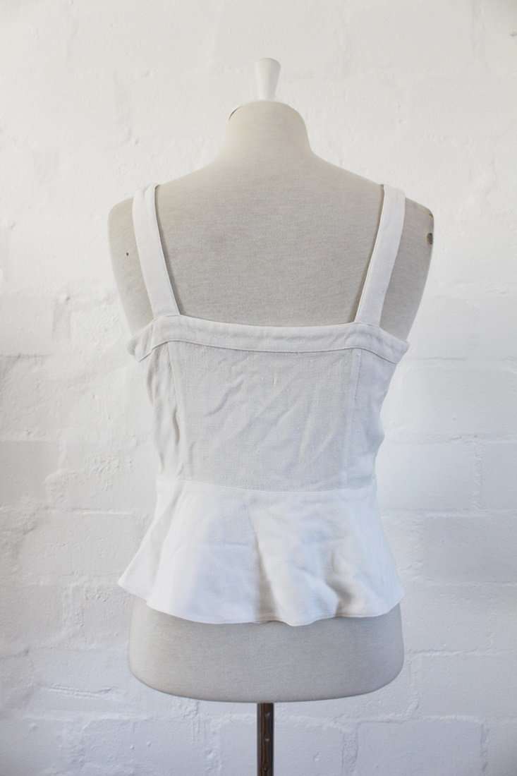 *LOUIS FERAUD* FRENCH DESIGNER VINTAGE WHITE BUTTON DOWN TOP BLOUSE - SIZE 12