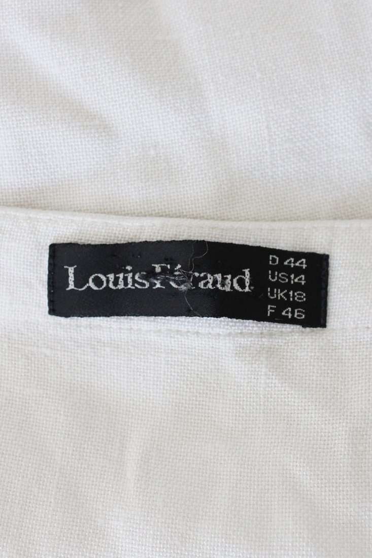 *LOUIS FERAUD* FRENCH DESIGNER VINTAGE WHITE BUTTON DOWN TOP BLOUSE - SIZE 12