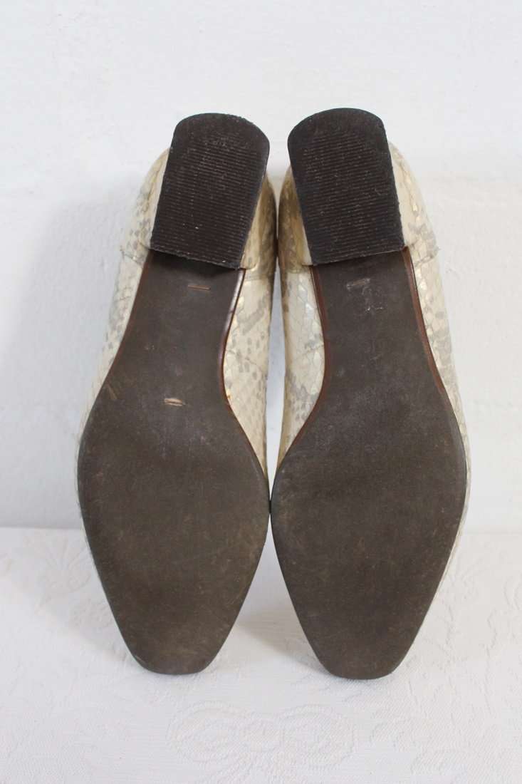 VINTAGE LIBELLE GENUINE LEATHER SNAKE SKIN LOAFERS SHOES - SIZE 3