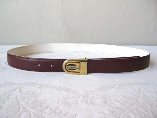 *PIERRE CARDIN PARIS* DESIGNER MEN'S VINTAGE REVERSIBLE LEATHER BURGUNDY WHITE BELT