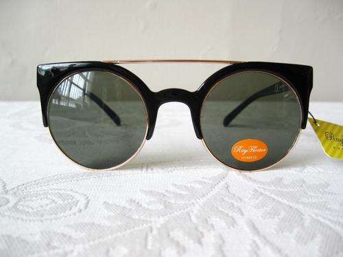 RAYFLECTOR RETRO VINTAGE STYLE BLACK CLUBMASTER LADY GAGA BLACK LADIES SUNGLASSES