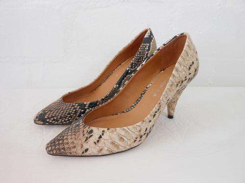 DANIELLA MICHELLE DESIGNER SNAKE SKIN SHOES HEELS - SIZE 7