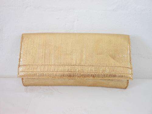 VINTAGE GOLD THREAD FABRIC CLUTCH BAG PURSE