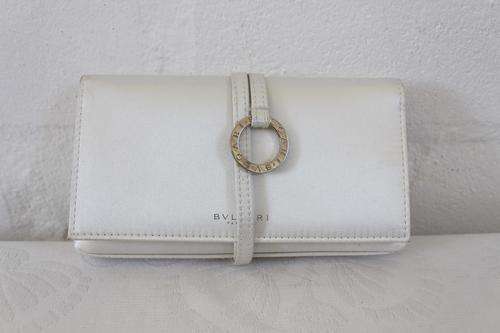 *BULGARI* PARFUMS SILVER COSMETIC TOILETRY BAG PURSE