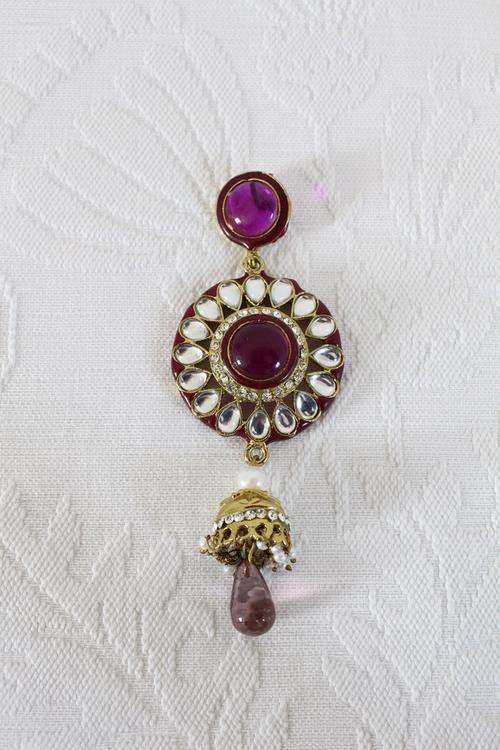 *MIDYEAR BLOW-OUT SALE - 50% OFF!* PURPLE RHINESTONE DROP GOLD PLATED PENDANT FOR NECKLACE - NEW
