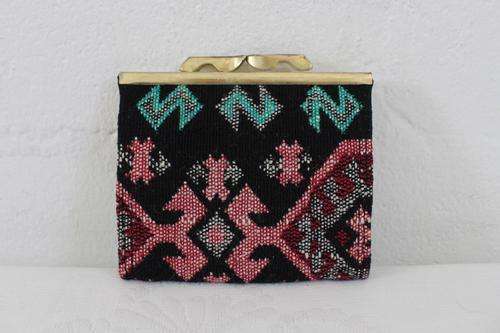 VINTAGE WOOL PATTERN TEXTILE WALLET PURSE
