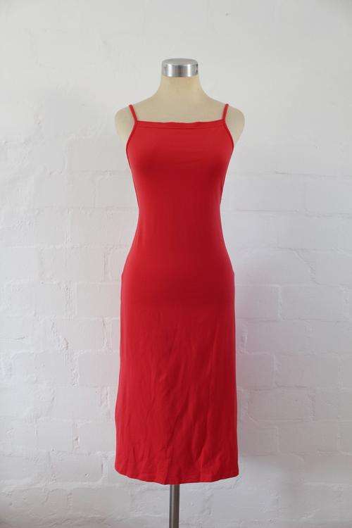 OPEN BACK ORANGE TIE DRESS - SIZE MEDIUM
