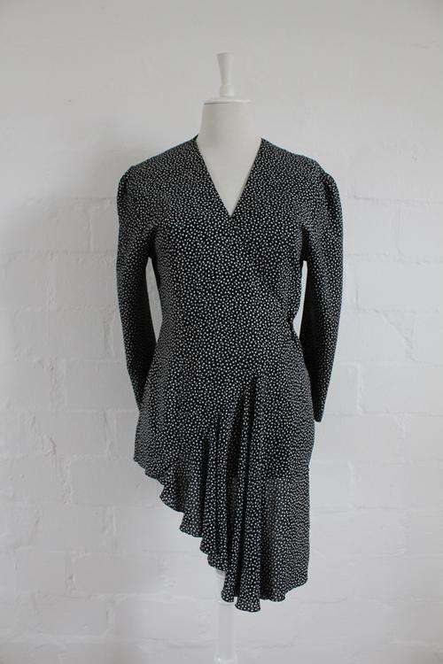 *ERROL ARENDZ* DESIGNER VINTAGE BLACK WHITE PRINTED TOP BLOUSE SHIRT - SIZE 12