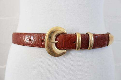 *GENUINE TURTLE SKIN* VINTAGE BROWN LEATHER BELT