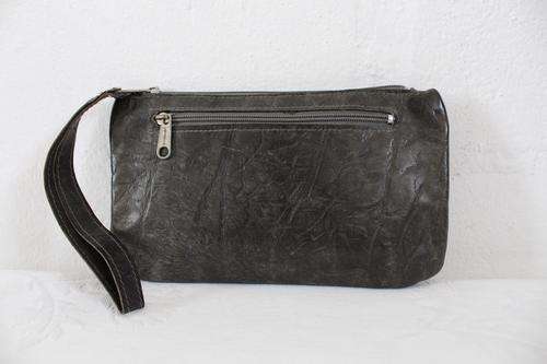 VINTAGE GENUINE BUFFALO SKIN GREY SMALL CLUTCH PURSE BAG