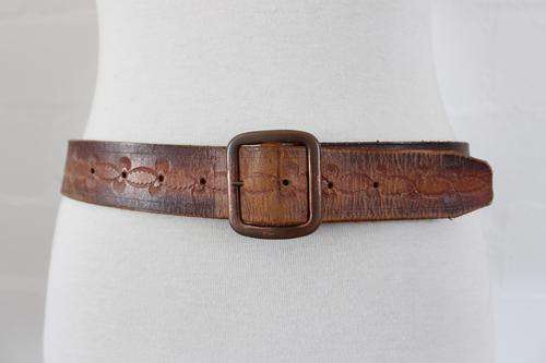 VINTAGE TOOLED HAND MADE GENUINE LEATHER DISTRESSED BELT