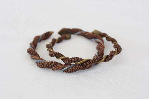 VINTAGE COPPER BRASS TWISTED CUFF BANGLE BRACELET