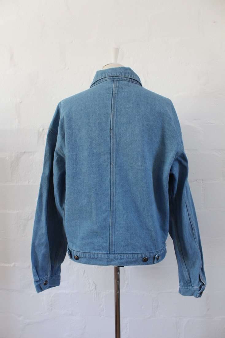 VINTAGE J CREW MEN'S BLUE DENIM JACKET - SIZE M