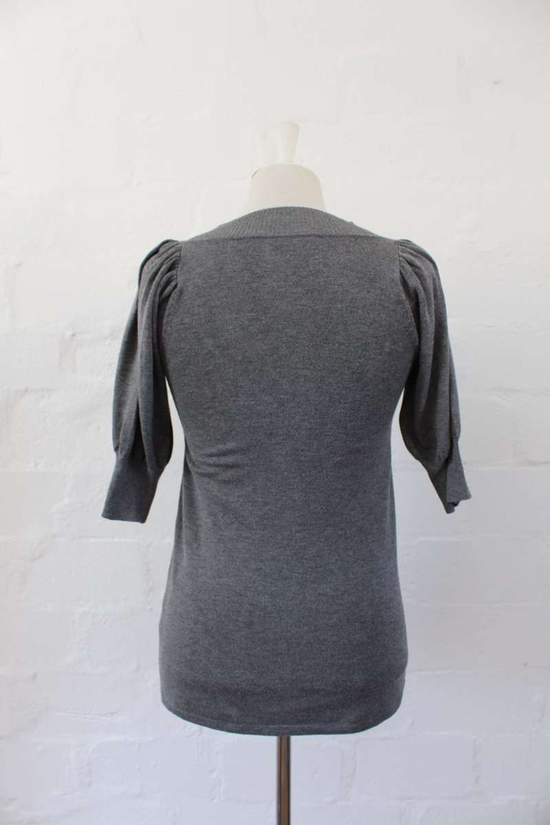 *MARION & LINDIE* DESIGNER GREY KNIT JERSEY TOP - SIZE M