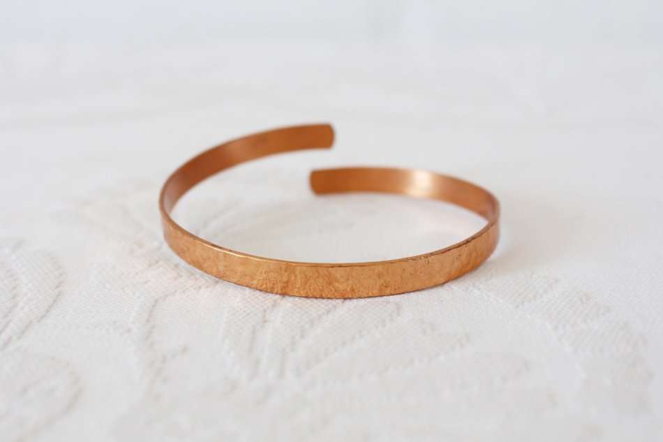 VINTAGE COPPER TEXTURED WRAP CUFF BRACELET BANGLE