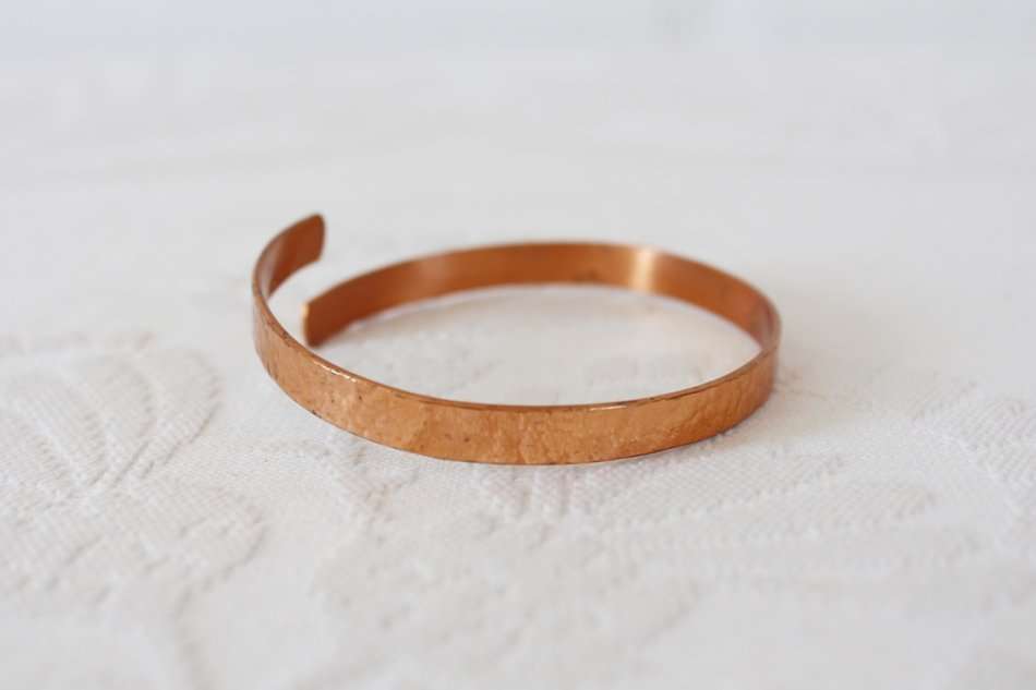 VINTAGE COPPER TEXTURED WRAP CUFF BRACELET BANGLE