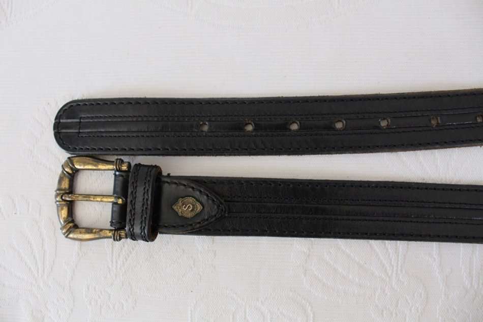 SELLE'S VINTAGE GENUINE LEATHER BLACK MEN'S BELT
