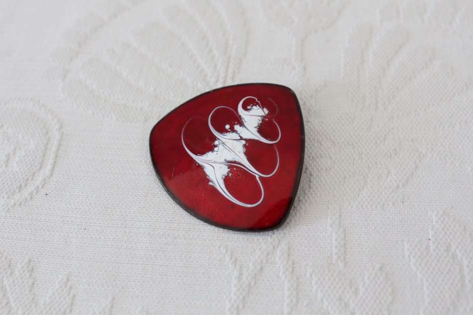 VINTAGE HAND MADE COPPER ENAMEL BROOCH PIN - DENMARK