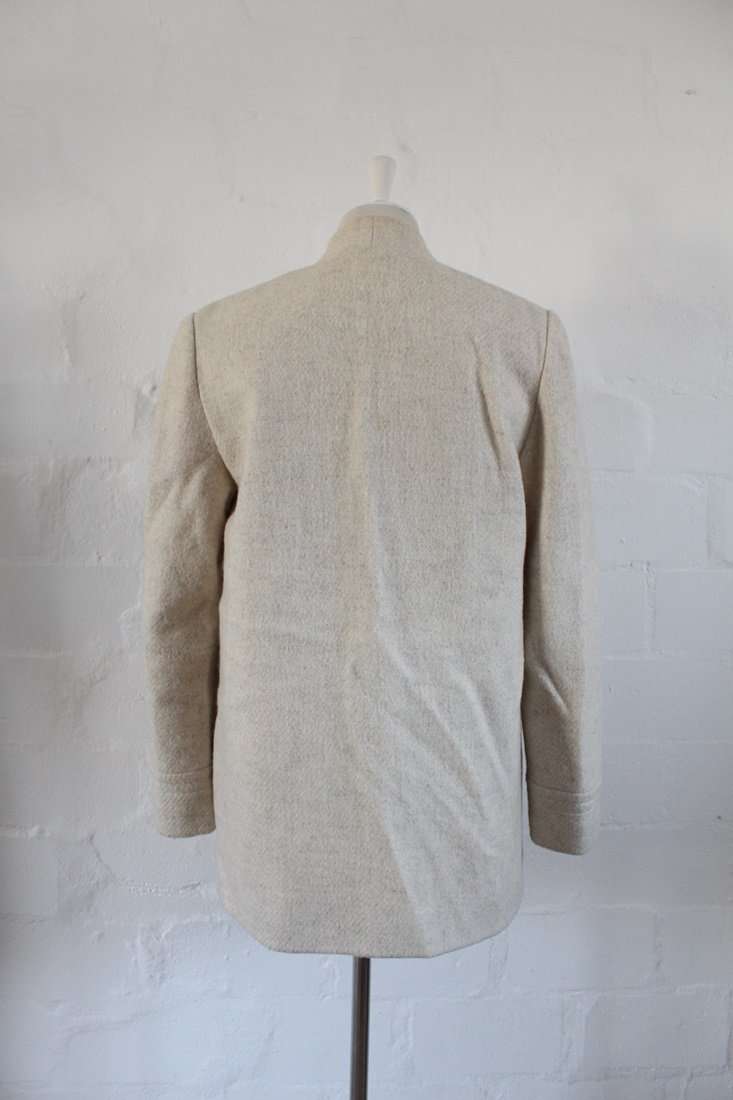 VINTAGE WOOL CREAM SIMPLE JACKET COAT - SIZE 12