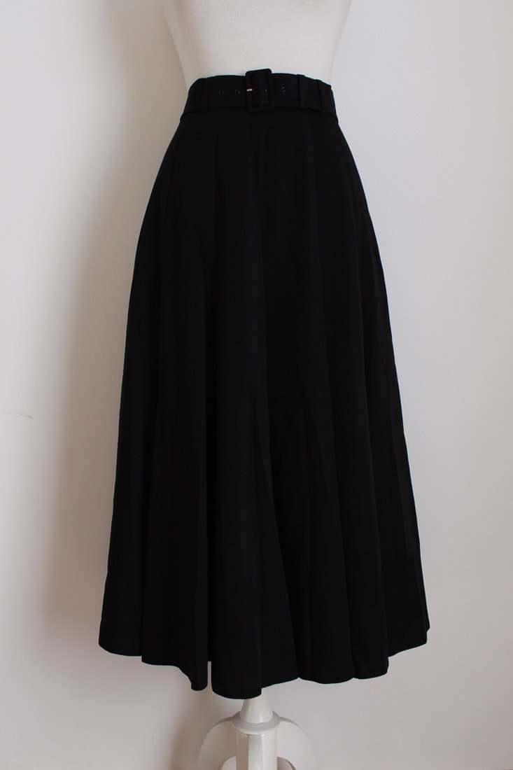 *GERRY WEBER* DESIGNER VINTAGE BLACK BELTED FLARED A-LINE SKIRT - SIZE 8
