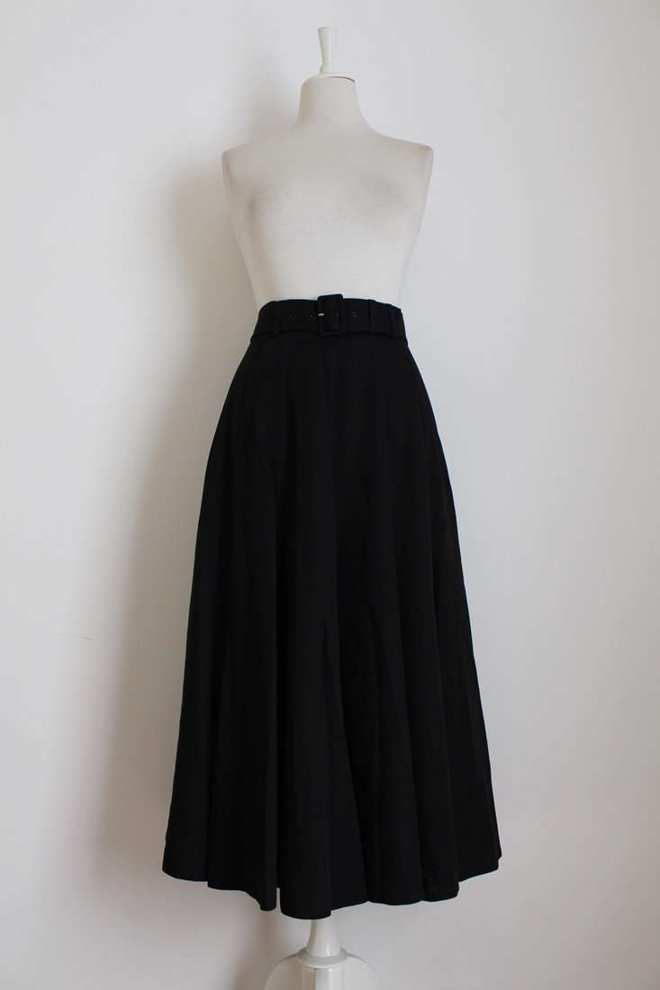 *GERRY WEBER* DESIGNER VINTAGE BLACK BELTED FLARED A-LINE SKIRT - SIZE 8