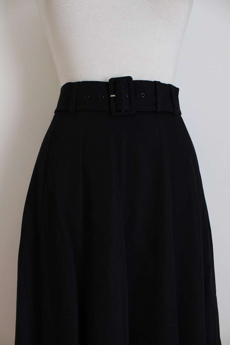 *GERRY WEBER* DESIGNER VINTAGE BLACK BELTED FLARED A-LINE SKIRT - SIZE 8