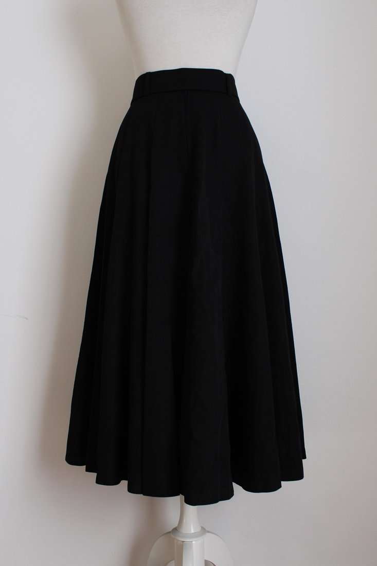*GERRY WEBER* DESIGNER VINTAGE BLACK BELTED FLARED A-LINE SKIRT - SIZE 8