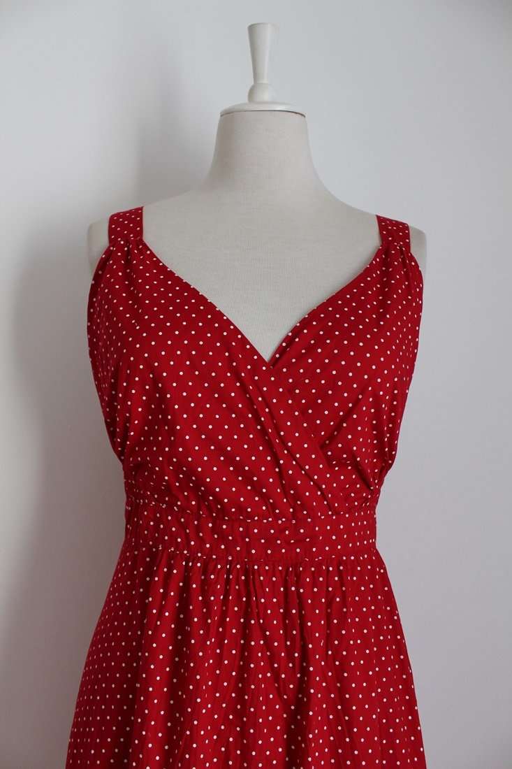 VINTAGE INSPIRED RED POLKA DOT SUMMER DRESS - SIZE 18