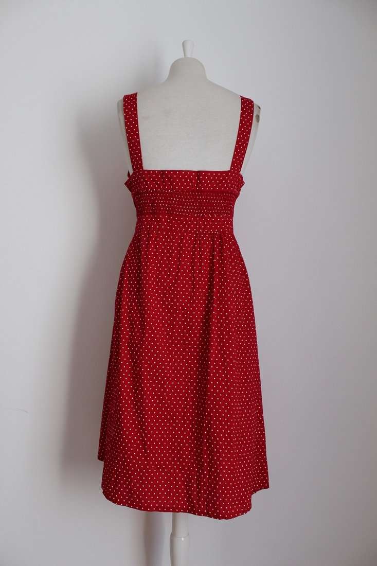 VINTAGE INSPIRED RED POLKA DOT SUMMER DRESS - SIZE 18